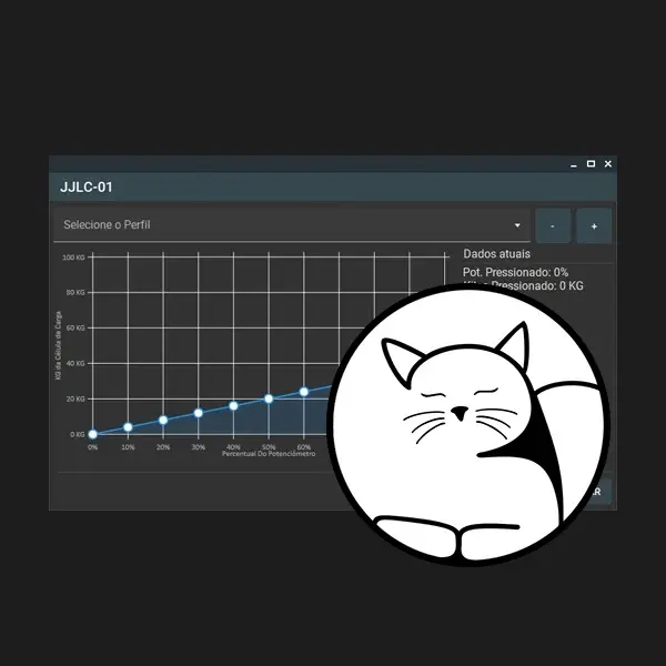 Imagem de como está a configuração da LoadCell JJLC-01 na versão 1.3.0 do JJManager